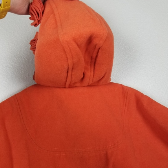Richie House Cape Coat with Hood and Rosette Accents in Red Orange Size 4/5 NWT - Picture 6 of 12